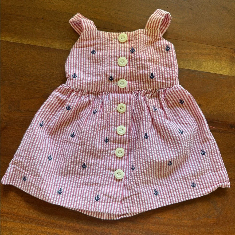 Ralph Lauren red‎ and White Striped Kids Dress